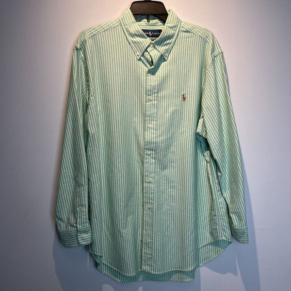 RALPH LAUREN PLAID CUSTOM FIT OXFORD SHIRT - 17 / 32-33