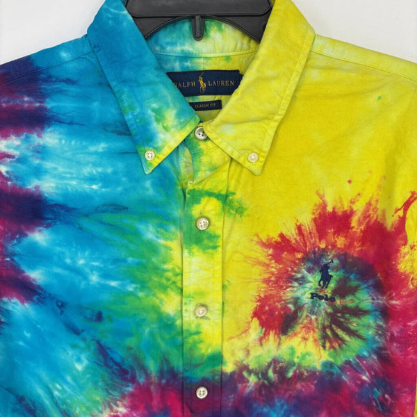 RALPH LAUREN CLASSIC FIT TIE-DYE LAGUNA SHORT SLEEVE SHIRT