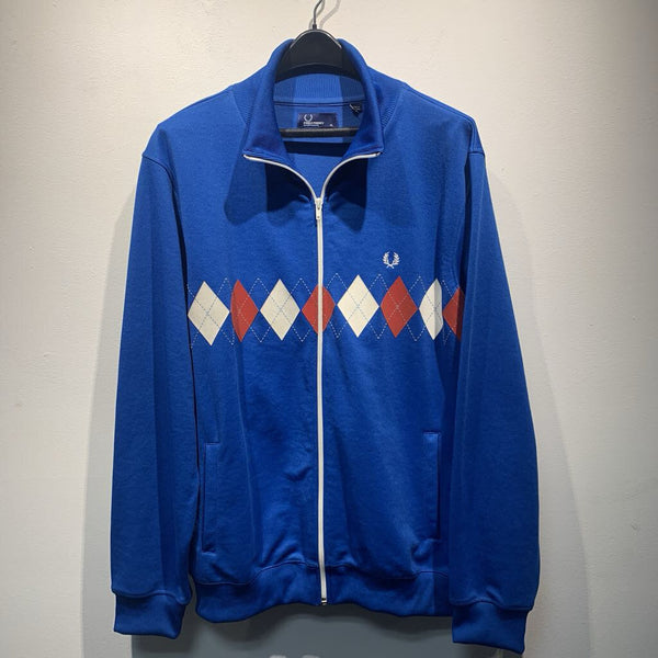 FRED PERRY ARGYLE TRACK JACKET BLUE - XL