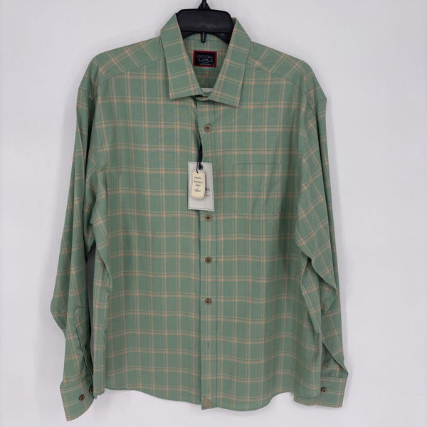 UNTUCKIT RELAXED FIT WRINKLE FREE PLAID BUTTON DOWN SHIRT