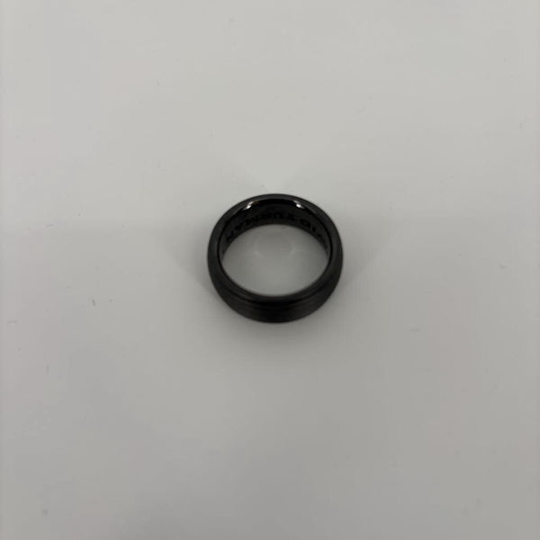 DAVID YURMAN BLACK TITANIUM AND STERLING SILVER ROYAL CORD WIDE BAND RING