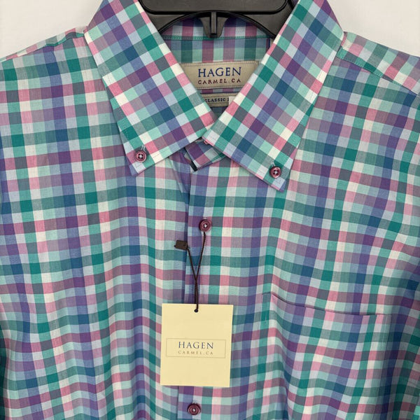 NWT HAGEN CARMEL CA CLASSIC FIT GINGHAM BUTTON DOWN SHIRT
