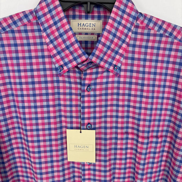 NWT HAGEN CARMEL CA CLASSIC FIT GINGHAM BUTTON DOWN SHIRT