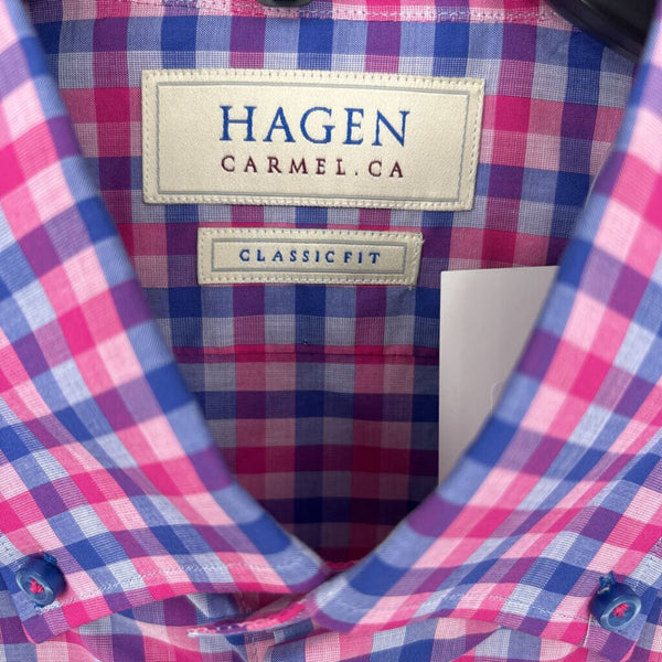 NWT HAGEN CARMEL CA CLASSIC FIT GINGHAM BUTTON DOWN SHIRT