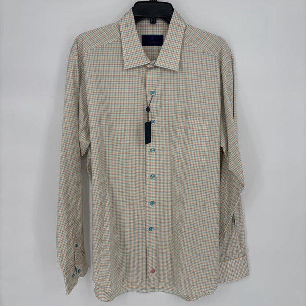 NWT DAVID DONAHUE GINGHAM BUTTON DOWN SHIRT