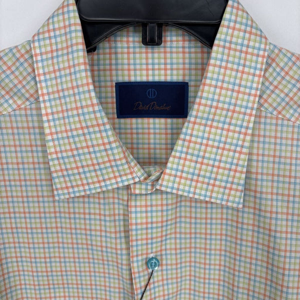 NWT DAVID DONAHUE GINGHAM BUTTON DOWN SHIRT