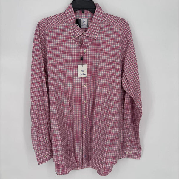 NWT DAVID DONAHUE GINGHAM BUTTON DOWN SHIRT