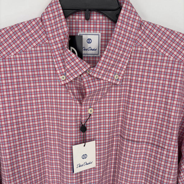 NWT DAVID DONAHUE GINGHAM BUTTON DOWN SHIRT