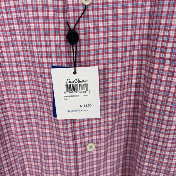 NWT DAVID DONAHUE GINGHAM BUTTON DOWN SHIRT