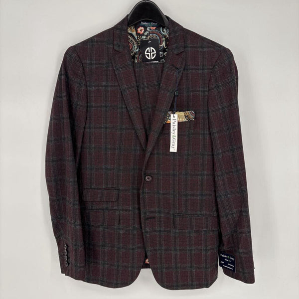 NWT PAISLEY & GRAY SLIM FIT PLAID SUIT