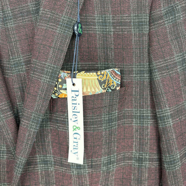 NWT PAISLEY & GRAY SLIM FIT PLAID SUIT