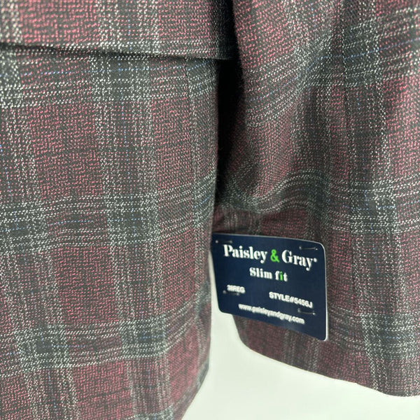 NWT PAISLEY & GRAY SLIM FIT PLAID SUIT
