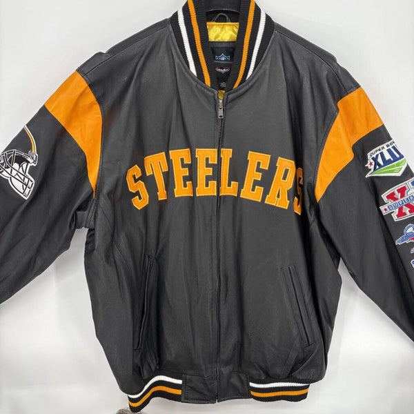 NFL PITTSBURGH STEELERS 6 -TIME SUPER BOWL CHAMPIONS LEATHER JACKET