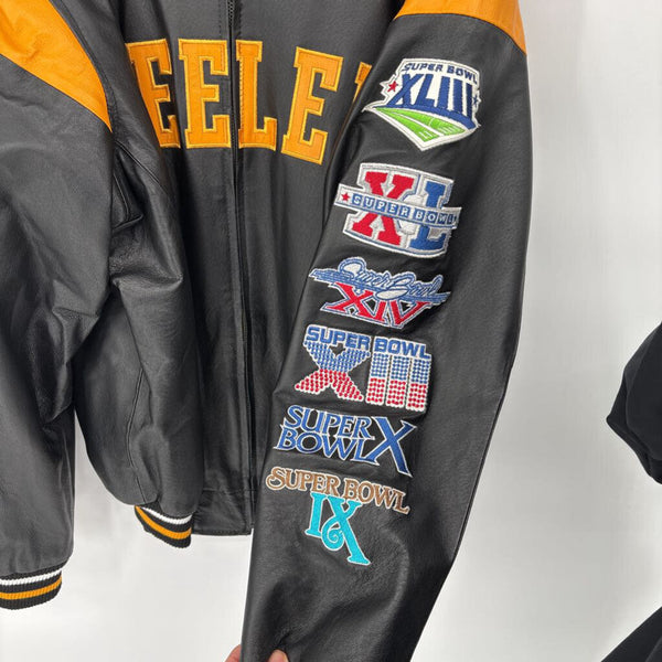 NFL PITTSBURGH STEELERS 6 -TIME SUPER BOWL CHAMPIONS LEATHER JACKET