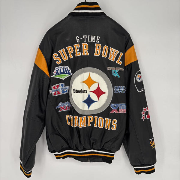 NFL PITTSBURGH STEELERS 6 -TIME SUPER BOWL CHAMPIONS LEATHER JACKET