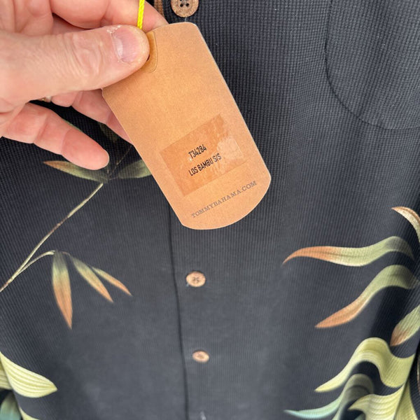 NWT TOMMY BAHAMA LOS BAMBU 100% SILK SHORT SLEEVE SHIRT