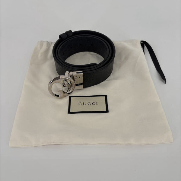 GUCCI INTERLOCKING LOGO REVERSIBLE LEATHER BELT