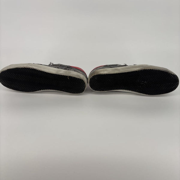 GOLDEN GOOSE SUPER-STAR CLASSIC SUEDE TOE AND PYTHON PRINT QUARTER PATENT HEEL