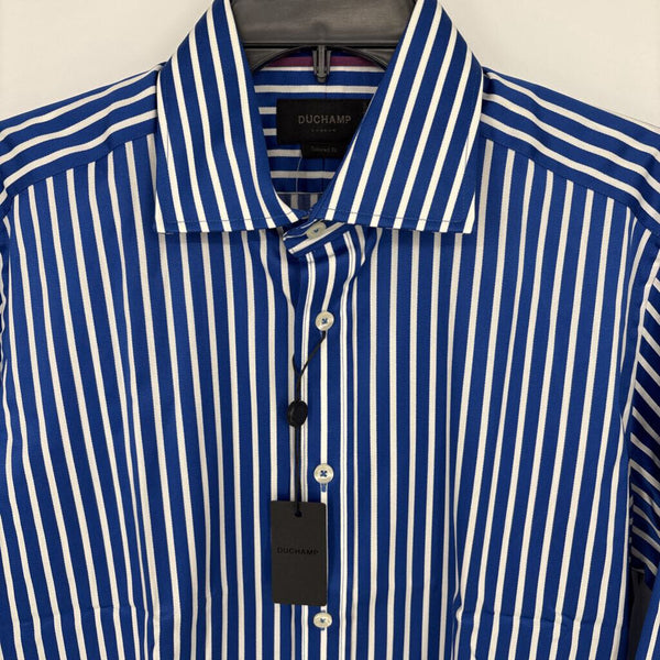 NWT DUCHAMP STRIPED TAILORED FIT DRESS SHIRT