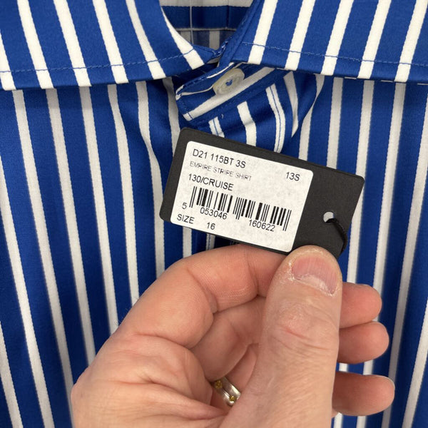 NWT DUCHAMP STRIPED TAILORED FIT DRESS SHIRT