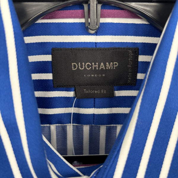 NWT DUCHAMP STRIPED TAILORED FIT DRESS SHIRT