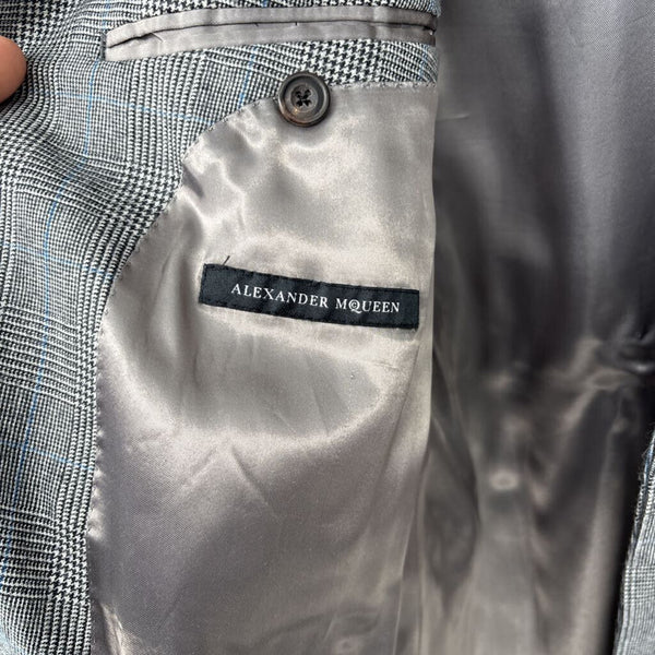 ALEXANDER MCQUEEN SLIM-FIT PRINCE OF WHALES WOOL/CASHMERE BLEND COAT