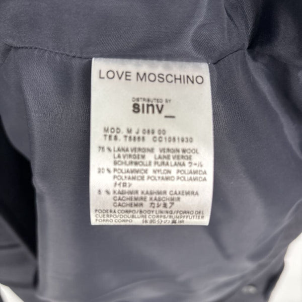 LOVE MOSCHINO WOOL CASHMERE BLEND DUFFLE COAT