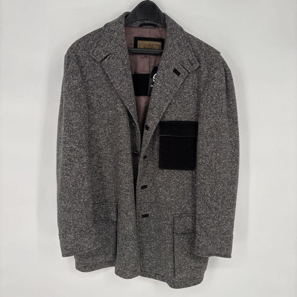 LUCIANO BARBERA WOOL CASHMERE AND CAMEL HAIR TWEED JACKET