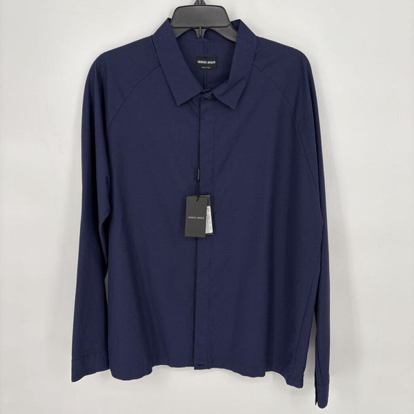 GIORGIO ARMANI TEXTURED BUTTON DOWN SHIRT
