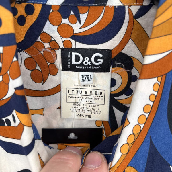 DOLCE & GABANNA ABSTRACT BUTTON DOWN SHIRT