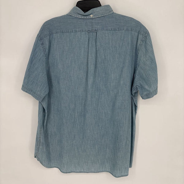 RALPH LAUREN U.S.A. EMBROIDERED CHAMBRAY SHORT SLEEVE SHIRT