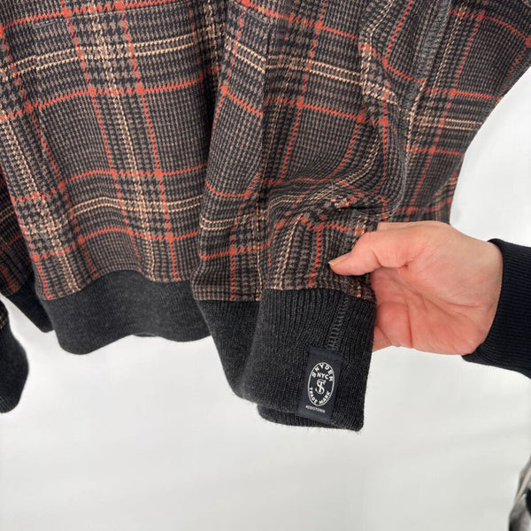 TODD SNDYDER DOUBLE KNIT PLAID HOODIE