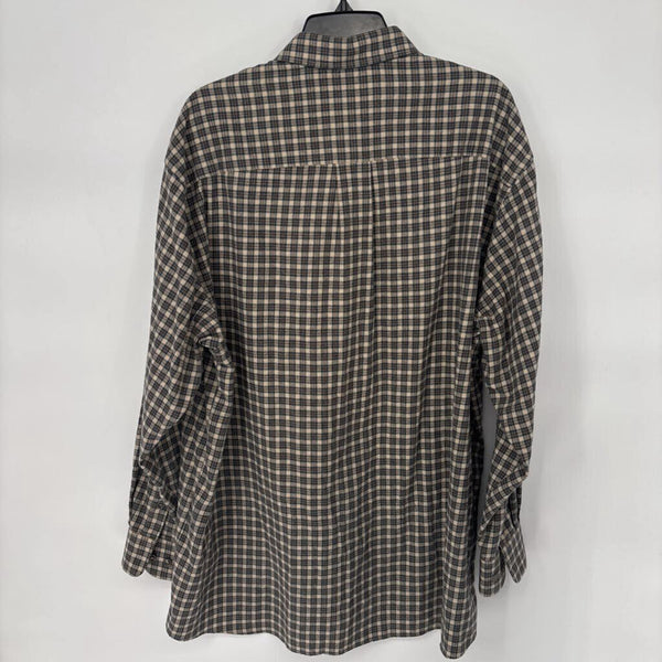 GUCCI PLAID FLANNEL EMBROIDERED BIRD BUTTON DOWN SHIRT