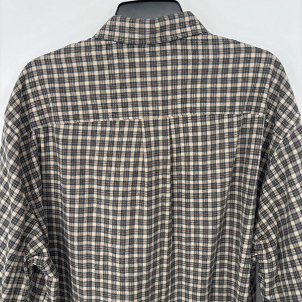 GUCCI PLAID FLANNEL EMBROIDERED BIRD BUTTON DOWN SHIRT