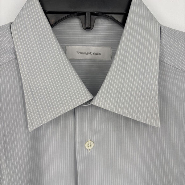 ERMENIGILDO ZENGA STRIPED BUTTON UP (RETAIL $295)