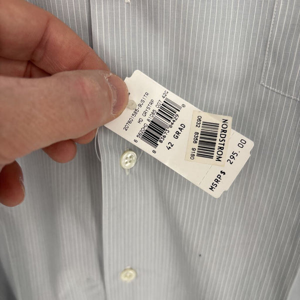 ERMENIGILDO ZENGA STRIPED BUTTON UP (RETAIL $295)