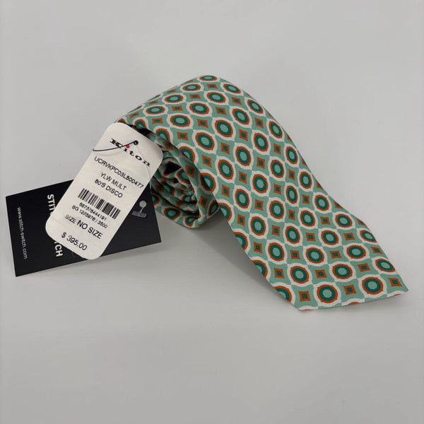 KITON NAPOLI DISCO 7 FOLD SILK TIE (RETAIL $395)