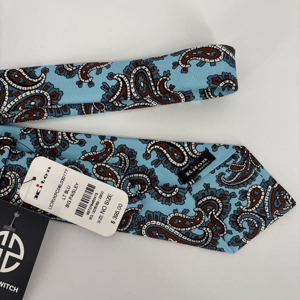 KITON NAPOLI BIG PAISLEY 7 FOLD SILK TIE (RETAIL $395)