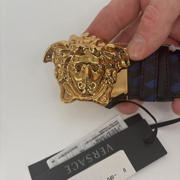 VERSACE GOLD MEDUSA HEAD REVERSIBLE BELT