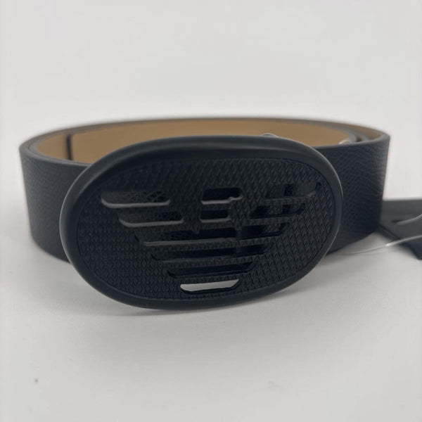 EMORIO ARMANI CINTURA VITELLSO STAMPATO PALME PLATE BELT