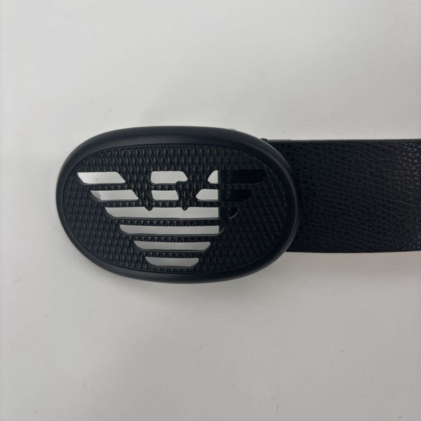 EMORIO ARMANI CINTURA VITELLSO STAMPATO PALME PLATE BELT
