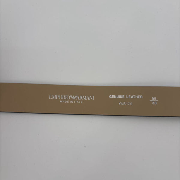 EMORIO ARMANI CINTURA VITELLSO STAMPATO PALME PLATE BELT