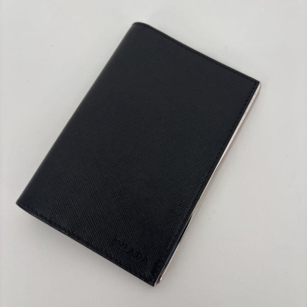 PRADA SAFFIANO METAL NERO BI-FOLD WALLET
