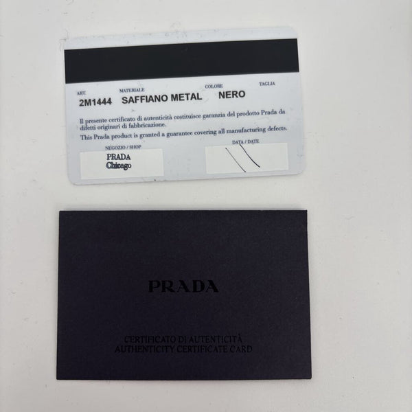 PRADA SAFFIANO METAL NERO BI-FOLD WALLET