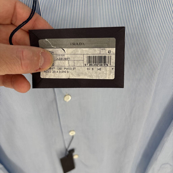 PRADA CAMICIA GESSATO STRIPED DRESS SHIRT (RETAIL $270)