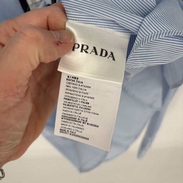 PRADA CAMICIA GESSATO STRIPED DRESS SHIRT (RETAIL $270)