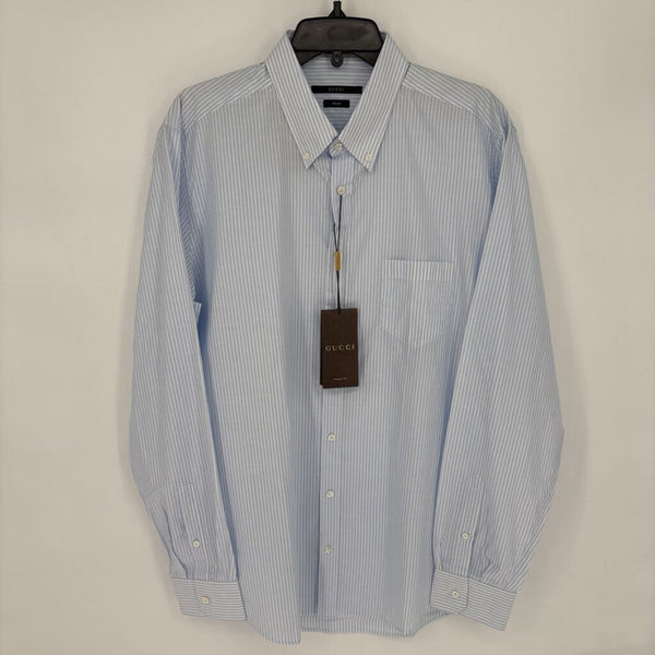 GUCCI CLASSIC CHAMBRAY STRIPE DRESS SHIRT