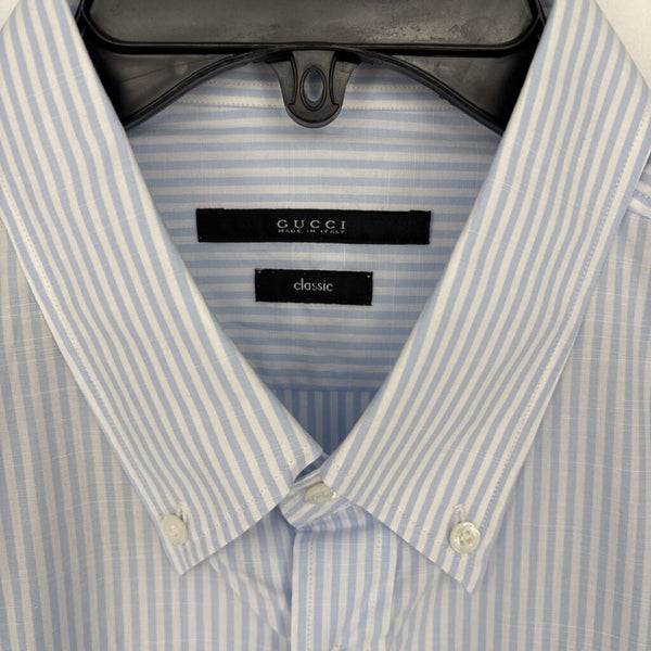 GUCCI CLASSIC CHAMBRAY STRIPE DRESS SHIRT