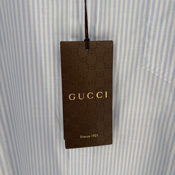 GUCCI CLASSIC CHAMBRAY STRIPE DRESS SHIRT