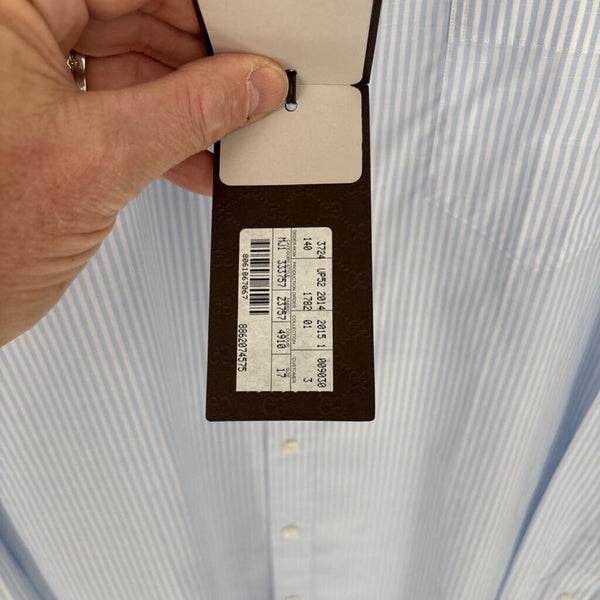 GUCCI CLASSIC CHAMBRAY STRIPE DRESS SHIRT
